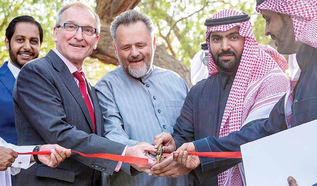 Cultural Minister Prince Badr bin Abdullah bin Farhan and German Ambassador Jorg Ranau inaugurated the park in honor of late German engineer Richard Bodecker’s professionalism and efforts regarding urban planning and engineering of green parks and spaces in the Kingdom. (Photo/Twitter: @dya_bamakhrama)