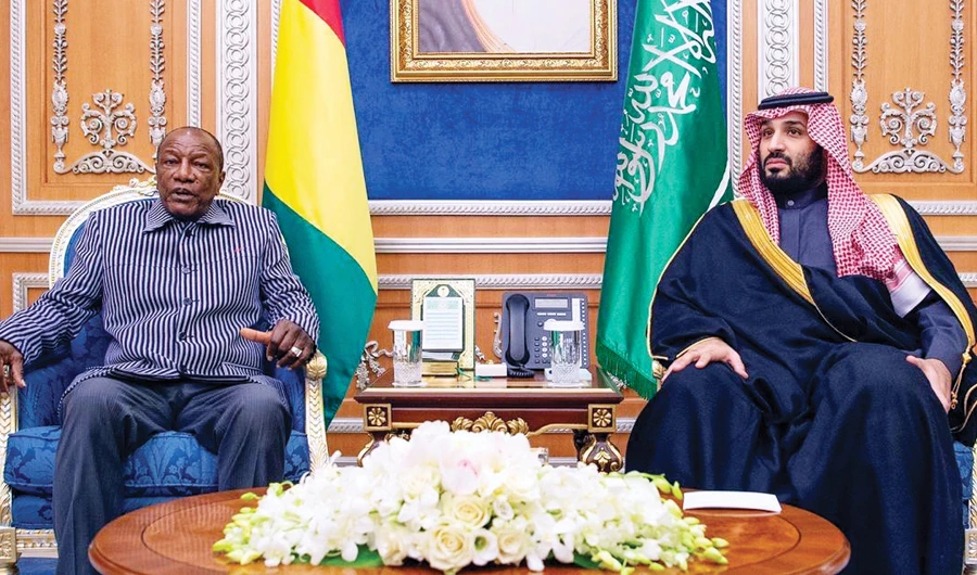 Crown Prince Mohammed bin Salman receives President Republic of Guinea Conakry