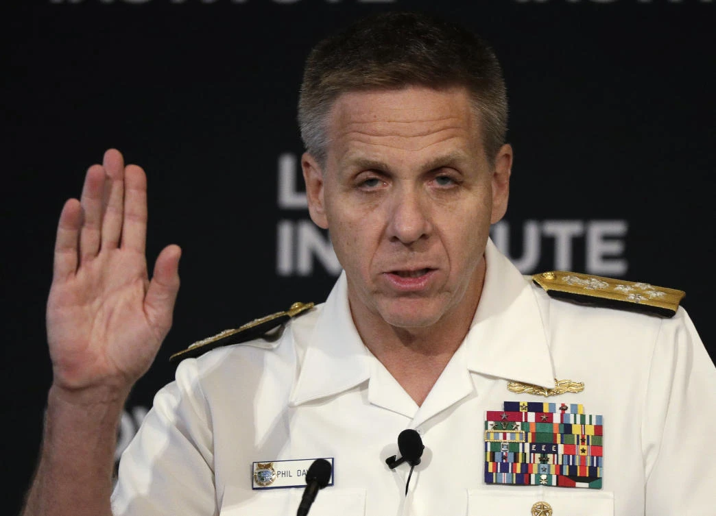 Adm. Philip S. Davidson, commander of the US Indo-Pacific Command, said that all nations in the region were involved in a strategic competition ‘between a Beijing-centric order and a free and open Indo-Pacific.’ (AP)