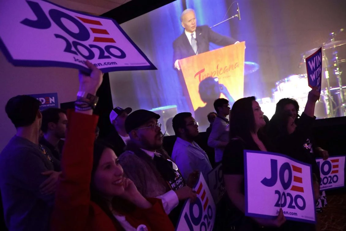 Former Vice President Joe Biden is counting on Nevada’s diverse population to keep his campaign alive. Above, Biden speaks at the Tropicana Las Vegas on February 15, the site of the deadliest mass shooting in modern US history. (AFP)