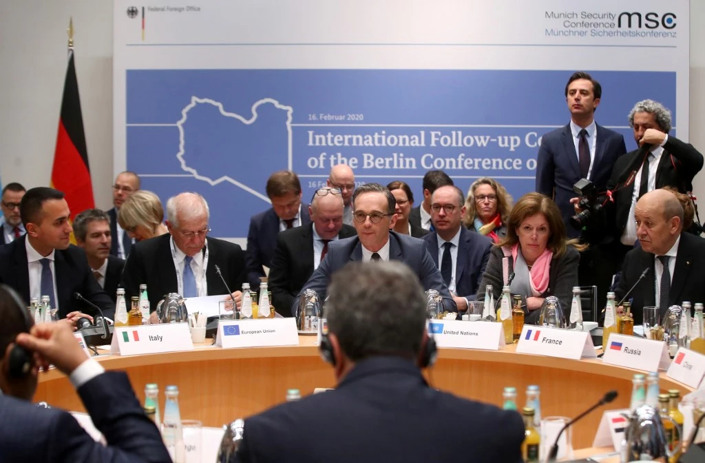 Foreign ministers and other high-ranking officials met on the sidelines of the Munich Security Conference to discuss peace in Libya. (AFP)