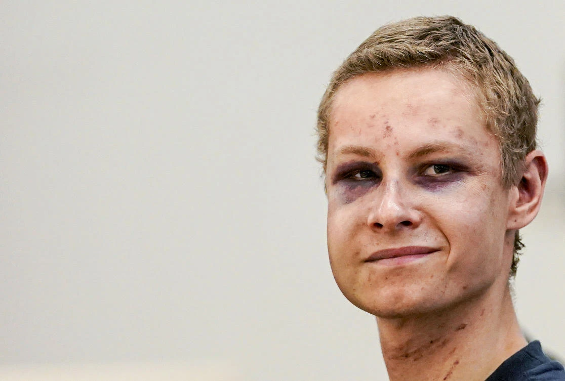 In this Monday, Aug. 12, 2019 file photo, suspected gunman Philip Manshaus appears in court, in Oslo, Norway. Philip Manshaus suspected of killing his stepsister and then storming an Oslo mosque with firearms “with the intention to kill as many Muslims as possibleâ€' last year was formally charged Monday Feb. 17, 2020, with murder and terror. (AP)