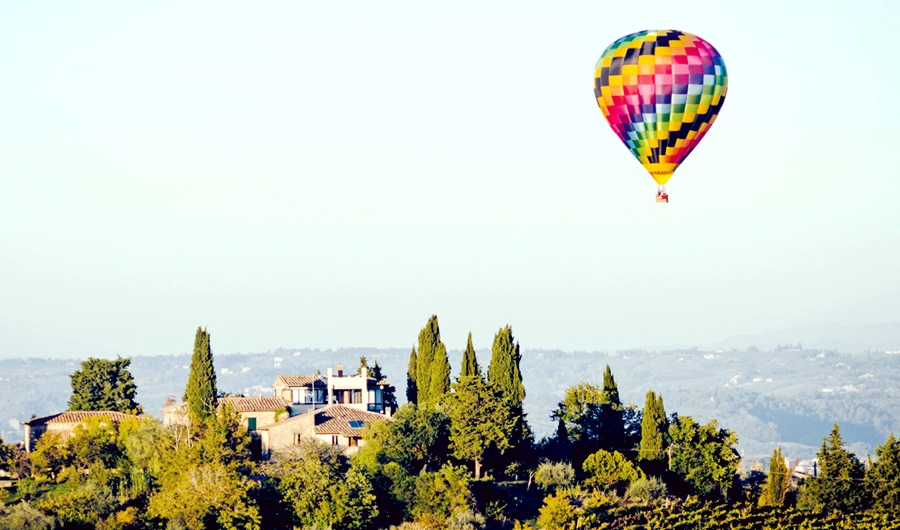 Guests can wander through Four Seasons Hotel Firenze’s gardens, with statues and fountains, then lift off in a private hot-air balloon from the gardens — the only balloon launching point in central Florence.
