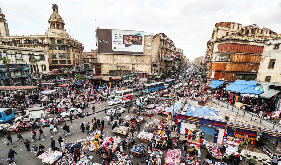 A photo shows on February 11, 2020 a general view of al-Atba district of the Egyptian capital Cairo. (AFP)