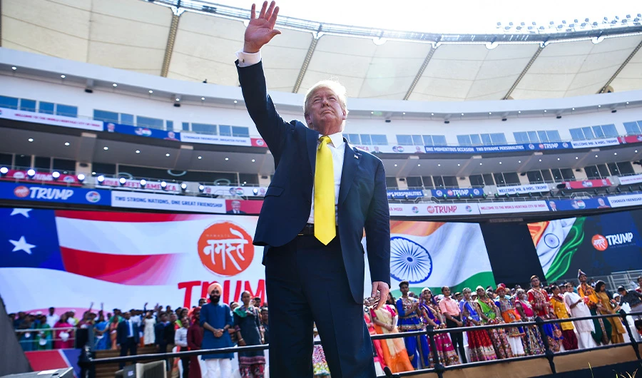 Trump receives warm welcome on first official trip to India