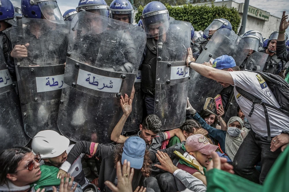 ‘Clash with the Police During an Anti-Government Demonstration’ by Farouk Batiche. (Supplied)