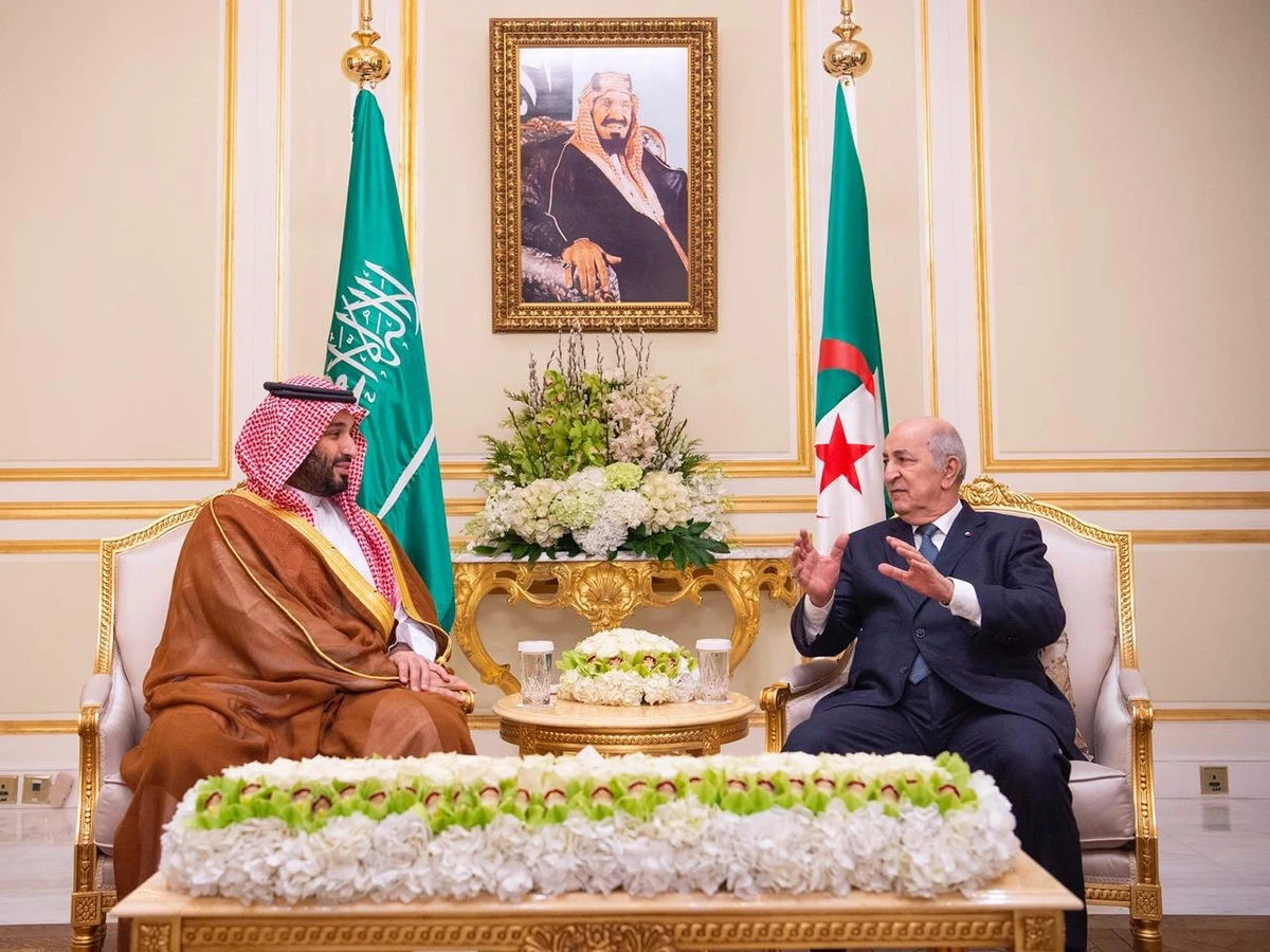Saudi Crown Prince Mohammed bin Salman has met Algerian President Abdelmadjid Tebboune on Wednesday. (SPA)