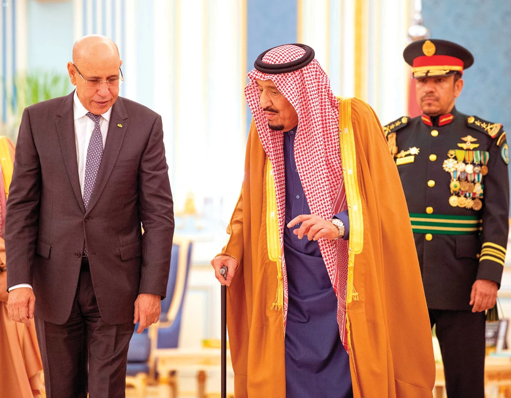 King Salman meets Mauritanian president