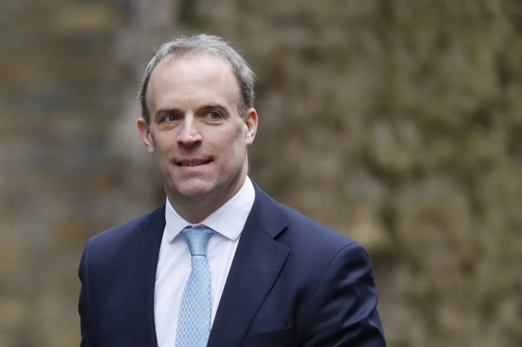 British foreign minister Dominic Raab will aim to re-affirming Britain’s ties in the region as it seeks to define its new role on the global stage after leaving the European Union in January. (File/AFP)