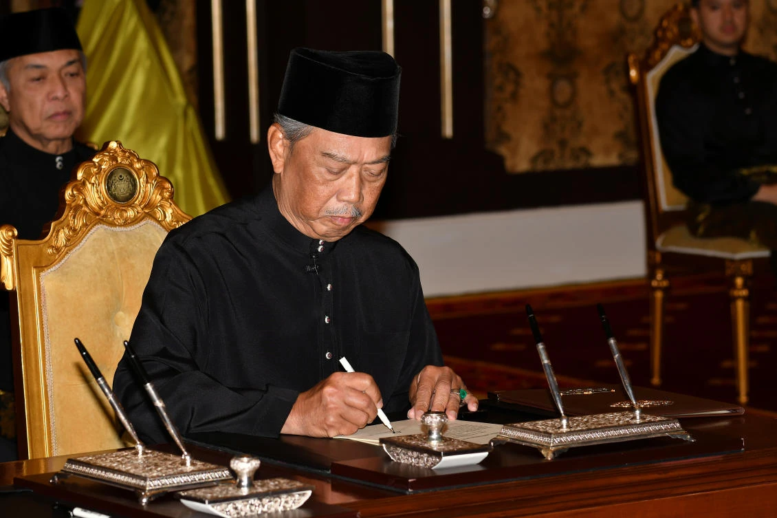 King Sultan Abdullah Sultan Ahmad Shah appointed Muhyiddin Yassin as the prime minister, saying he believed Muhyiddin possibly had the support of a majority in parliament. (Reuters)