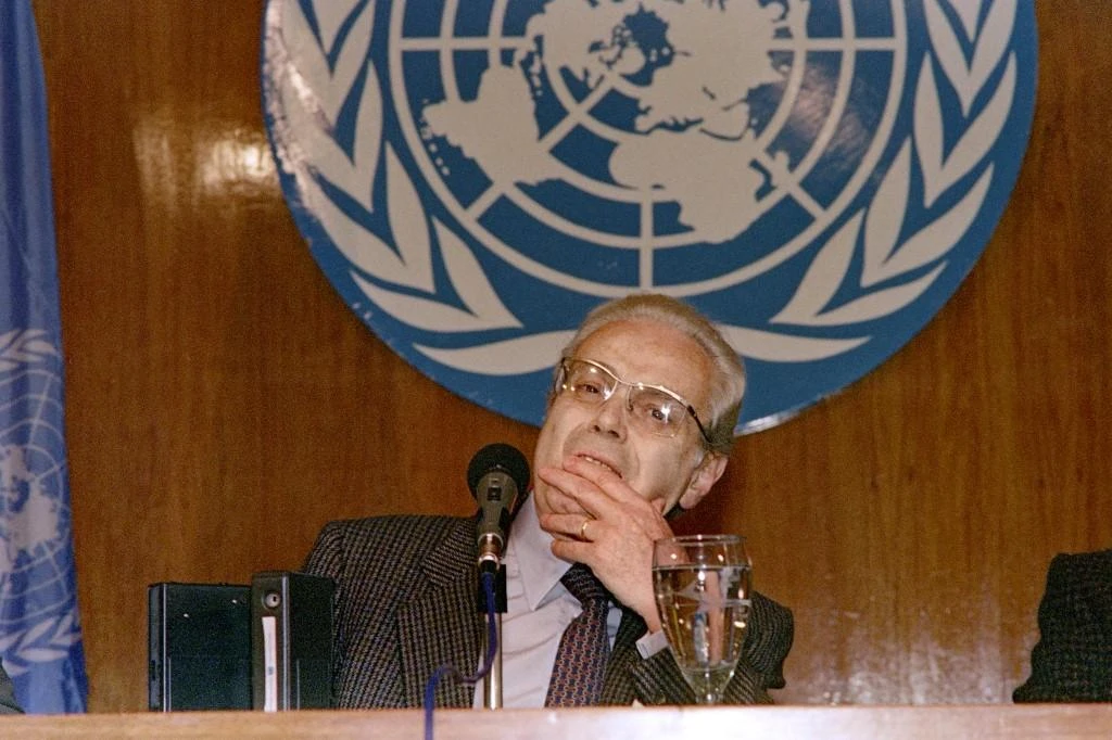 Javier Perez de Cuellar served as UN secretary general from 1981 to 1991, and was often described as a ‘pacifist by vocation and nature.’ (AFP file photo)