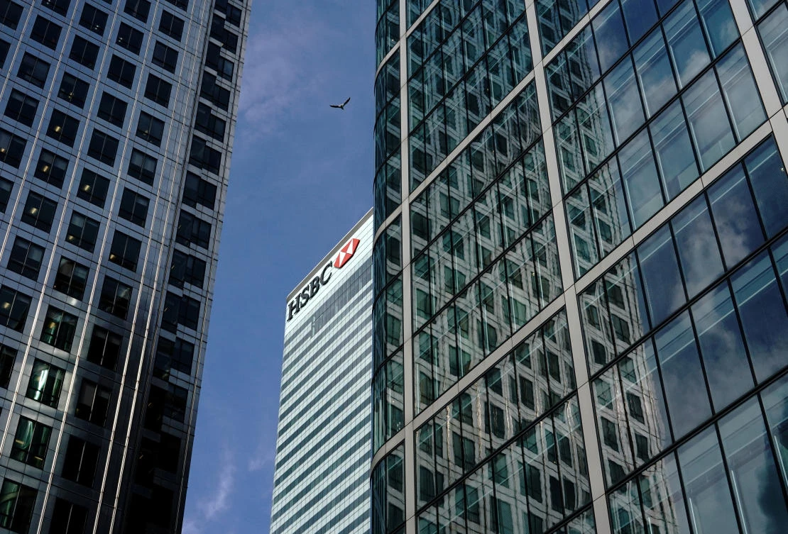 The HSBC bank is seen in the financial district of Canary Wharf in London, Britain, July 13, 2017. (Reuters)
