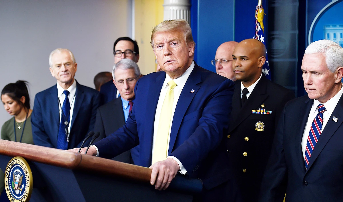 US President Donald Trump speaks about the coronavirus. (AFP)