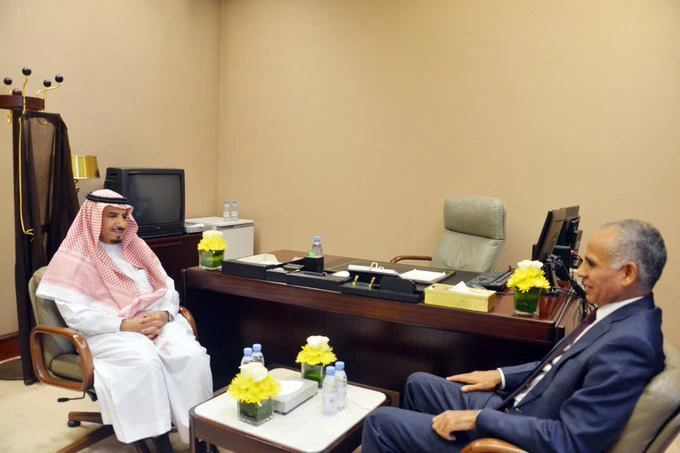 Mauritanian ambassador meets Assaf bin Salem Abu Thunein, chairman of the Saudi-Mauritanian Parliamentary Friendship Committee. (Supplied)