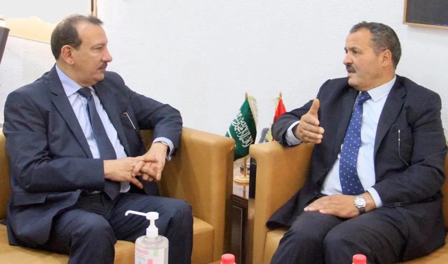 Saudi Ambassador to Tunisia Mohammed bin Mahmoud Al-Ali meets Tunisian Health Minister Abdullatif Al-Makki on Friday. (SPA)