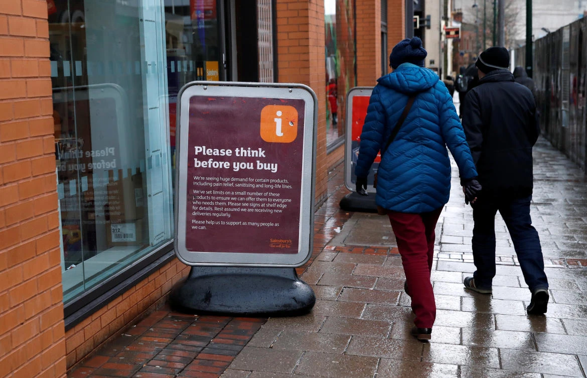 Britain’s big grocers, including Sainsbury’s, have struggled for over a week to keep shelves stocked. (Reuters)