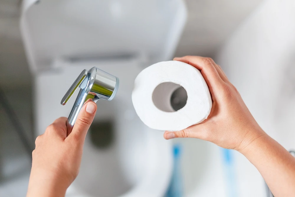 A bidet, popular in the Middle East and parts of Asia, is a bowl or receptacle designed to be sat on or a water hose for the purpose of washing after using the loo. (Shutterstock)