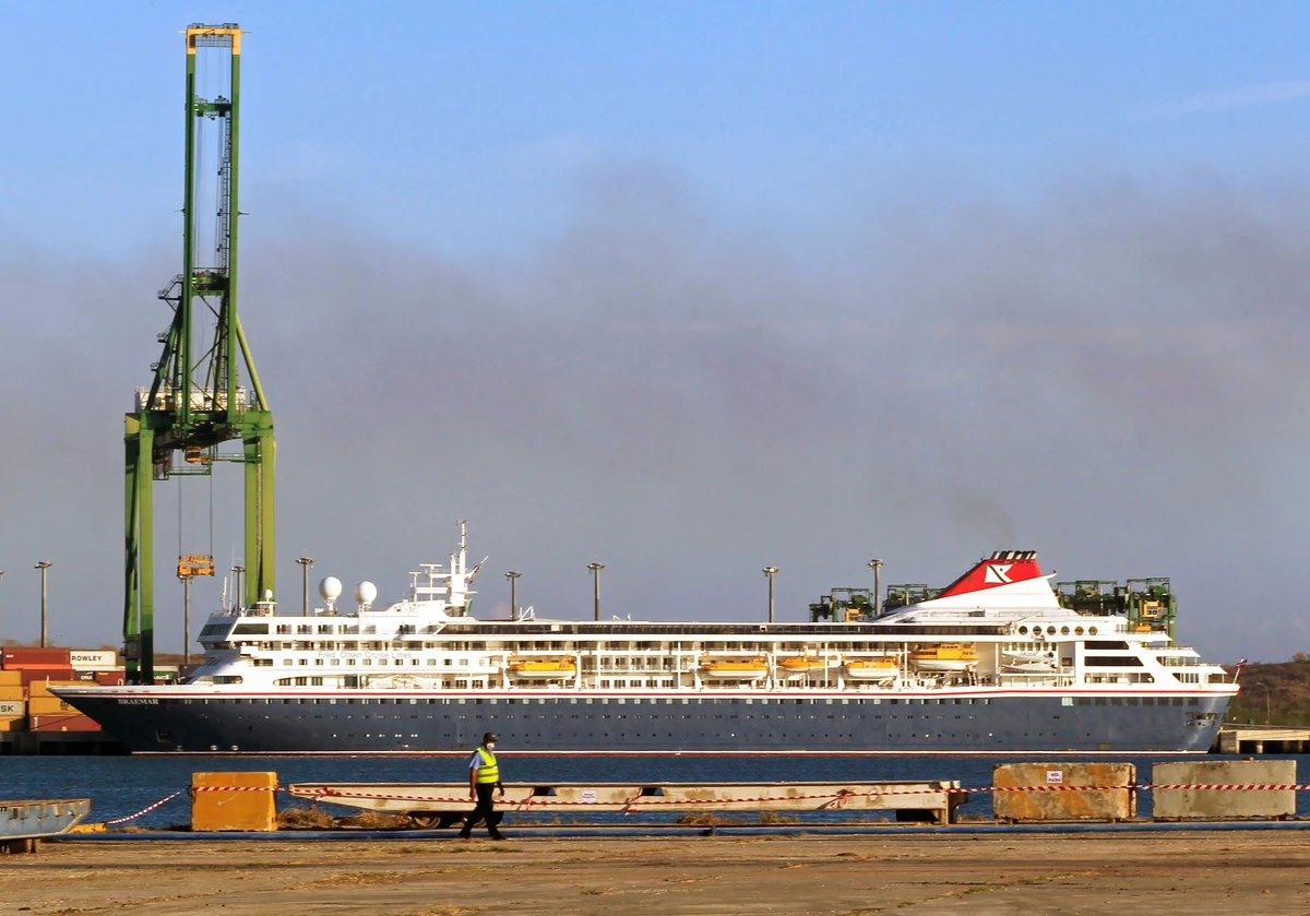 The British cruise ship MS Braemar docked, after it was stranded for more than a week in the Caribbean due to several confirmed cases of COVID-19, in the Port of Mariel, Cuba. (Reuters)