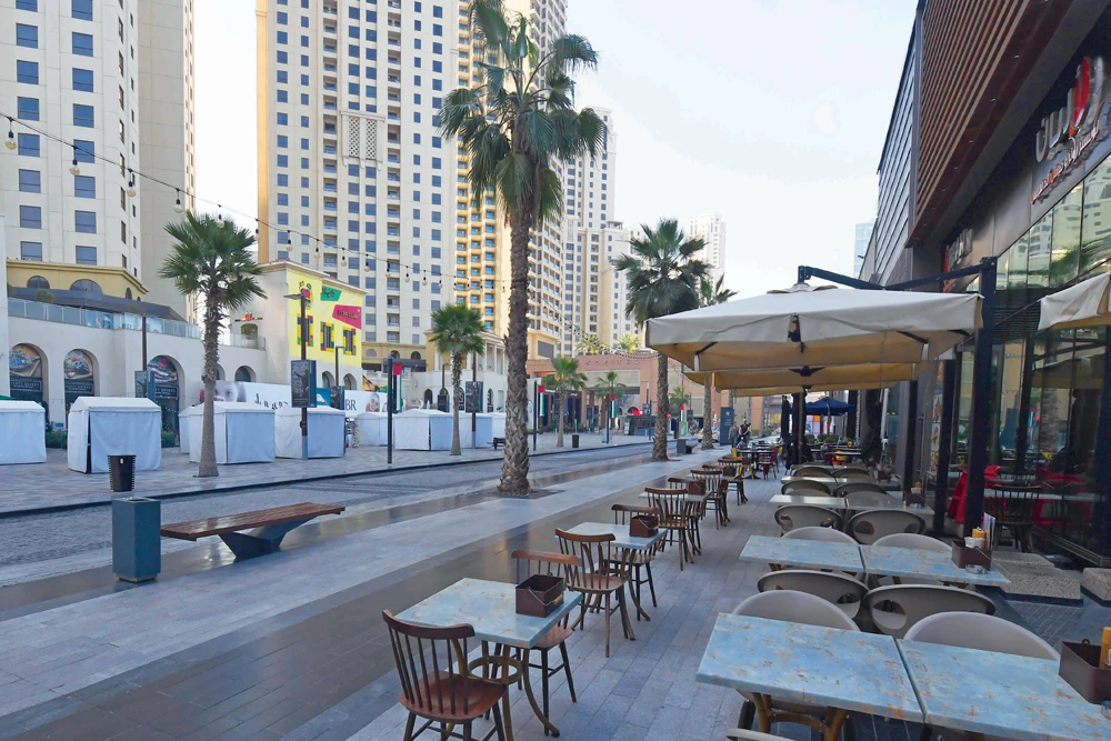 This seaside boulevard in Dubai is one of the many Gulf destinations showing the effects of the downturn. The tourism and hospitality industry in the Middle East has been badly hit by the fallout from the disease. (AFP)