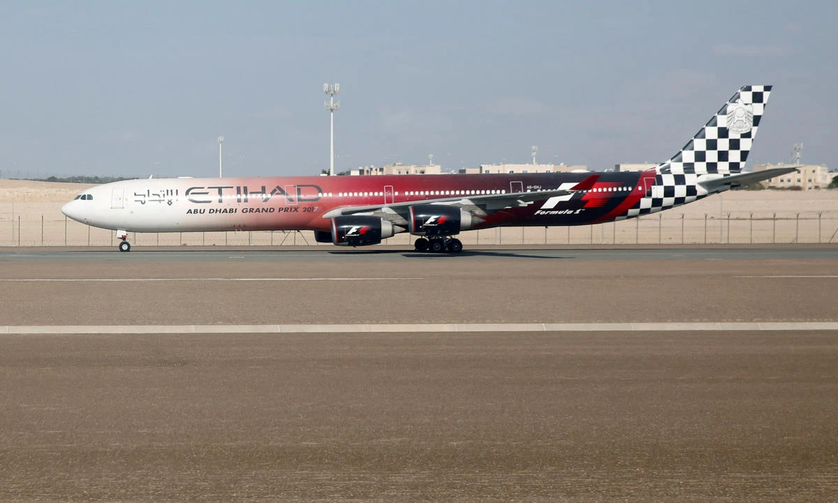 Etihad Airways Airbus A340-600 plane is seen parked at Abu Dhabi International Airport in the UAE. (File/Reuters)