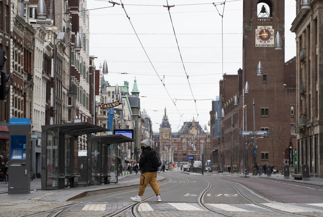 The Dutch government ordered all Dutch schools, cafes, restaurants, coffeeshops, sex clubs and sport and fitness clubs to be closed as the government sought to prevent the further spread of coronavirus in the Netherlands. (AP/Peter Dejong)