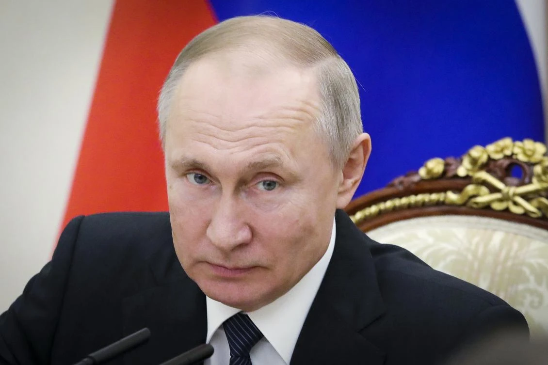 Russian President Vladimir Putin chairs a security council meeting in the Kremlin in Moscow, Russia, Friday, March 20, 2020. (AP)