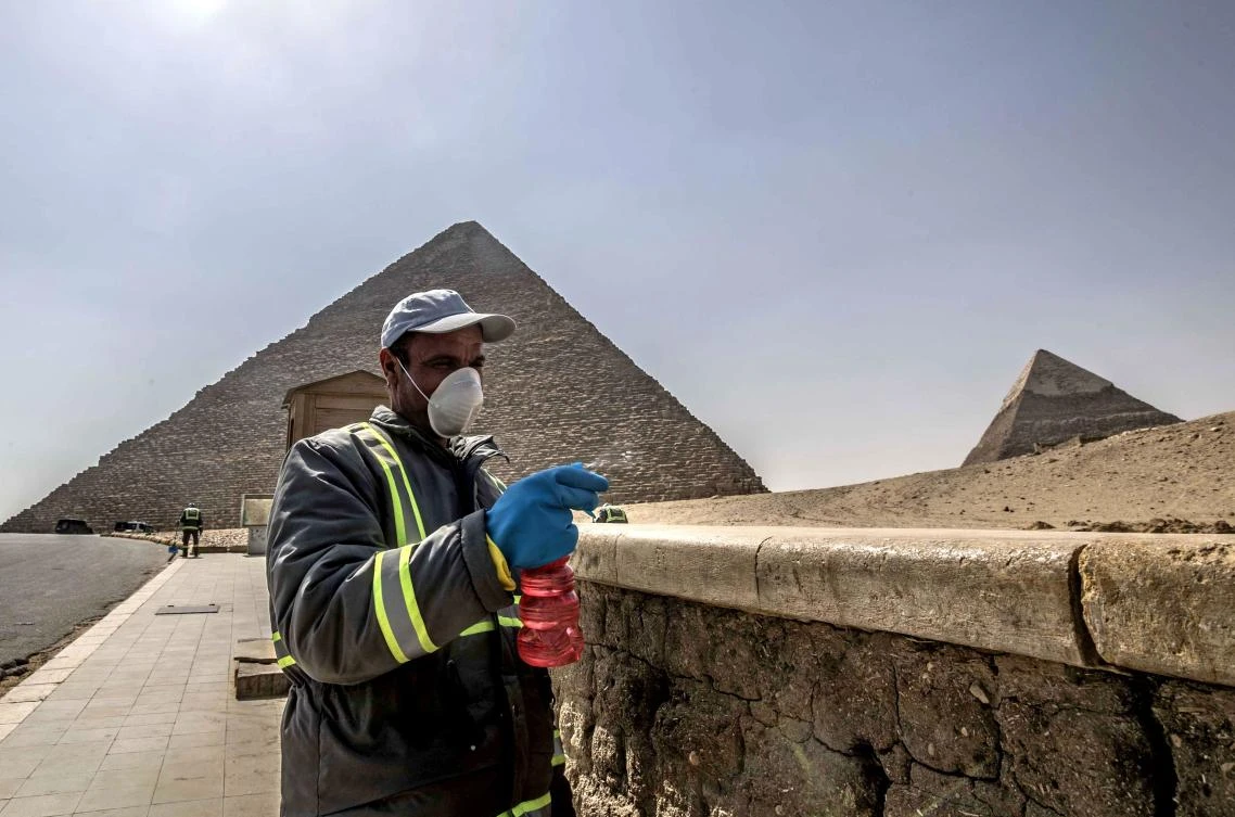 Egypt deep cleans pyramids site emptied of tourists