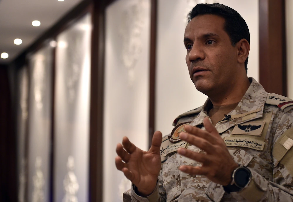 Arab coalition spokesperson, Col. Turki Al-Maliki, said the coalition supports the efforts and calls of the UN. (File/AFP)