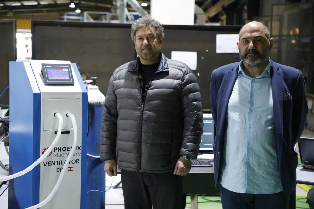 Lebanese MP Neemat Frem revealed a prototype of a ventilator on Wednesday, two weeks after launching an initiative to build one with a group of specialized engineers and doctors. (Supplied)