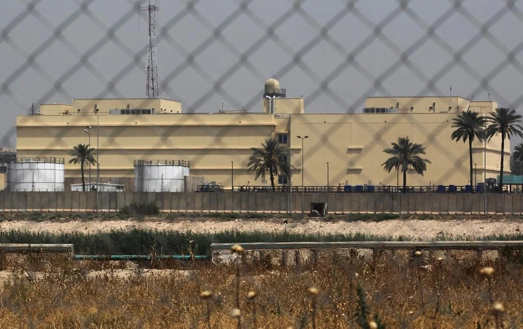 Above, the US embassy compound in Baghdad’s Green Zone, which was targeted by rocket attacks on Thursday. (AFP file photo)