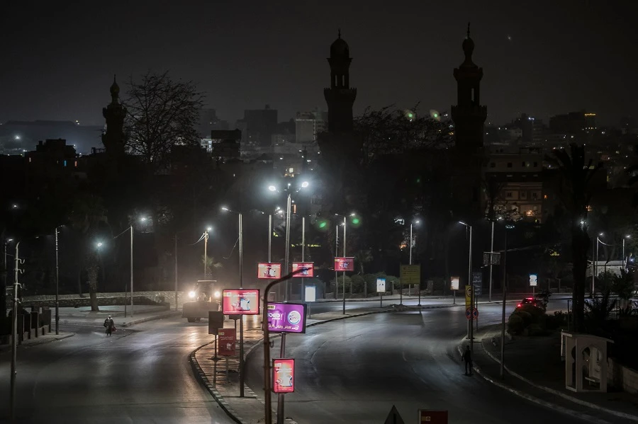 A picture taken on on March 25, 2020 shows Egypt's Salah Salem main road in the capital Cairo on the first evening of a two-week long night-time curfew imposed by the authorities to contain the spread of the novel coronavirus. (File/AFP)
