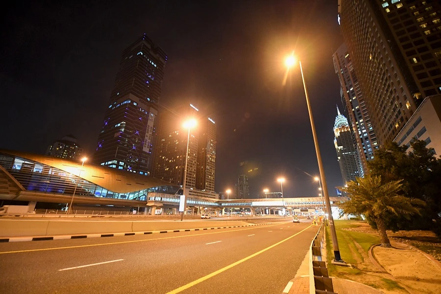 Major roads in the UAE were empty during the curfew that started on March 26. (File/AFP)