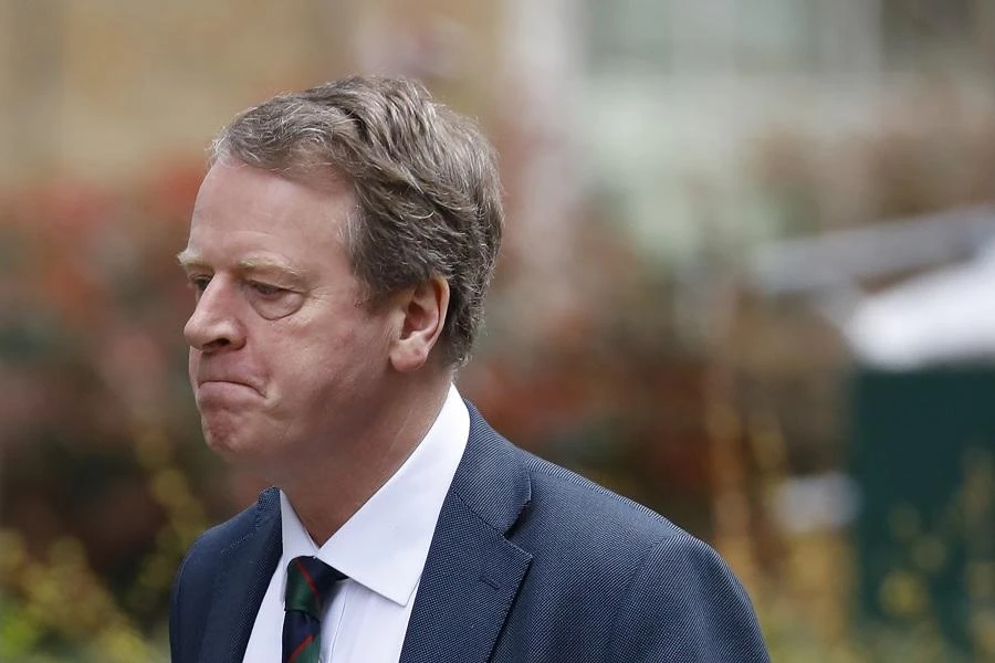 Britain's Scotland Secretary Alister Jack arrives at number 10 Downing Street in central London on March 17, 2020. (File/AFP)