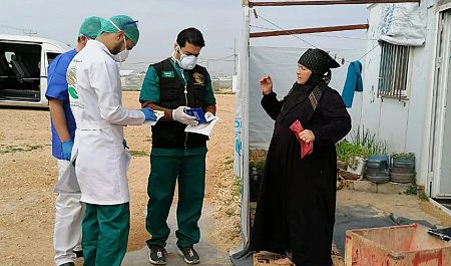 Saudi humanitarian aid center distributed medicines among Syrian refugees in Jordan. (SPA)