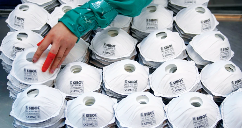 Masked diplomacy: Chinese face masks bound for Europe. (Reuters)
