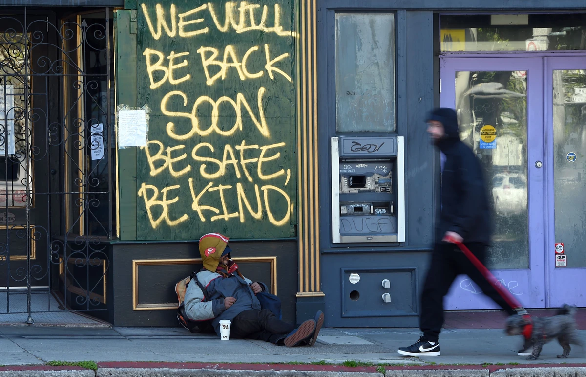 Above, a boarded up shop in San Francisco, California as the US death toll from the coronavirus pandemic topped 5,000 late on April, 1, 2020. (AFP)