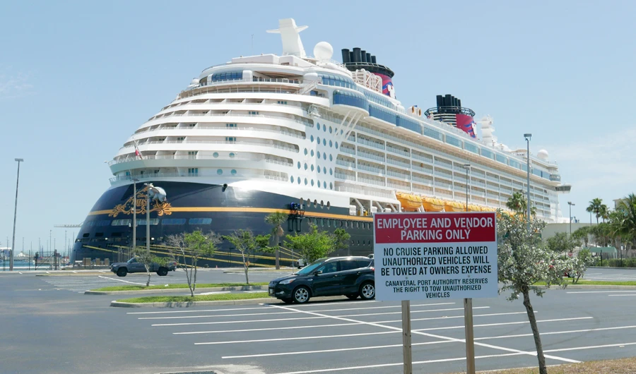 Due to the coronavirus, a Disney cruise ship is docked at Port Canaveral Saturday, April 4, 2020, in Cape Canaveral, Fla. (AP)