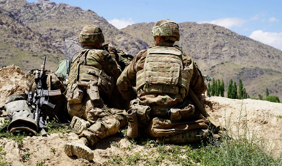 A photo taken on June 6, 2019, showing US soldiers looking over hill sides in the Nerkh district of Wardak province, Afghanistan.( AFP/ File photo)