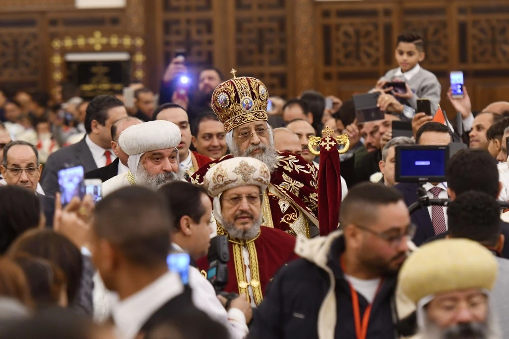 It was not yet clear if Pope Tawadros II, who heads the Coptic church, would go ahead with a pared-down midnight mass ahead of Easter. (AFP/File)