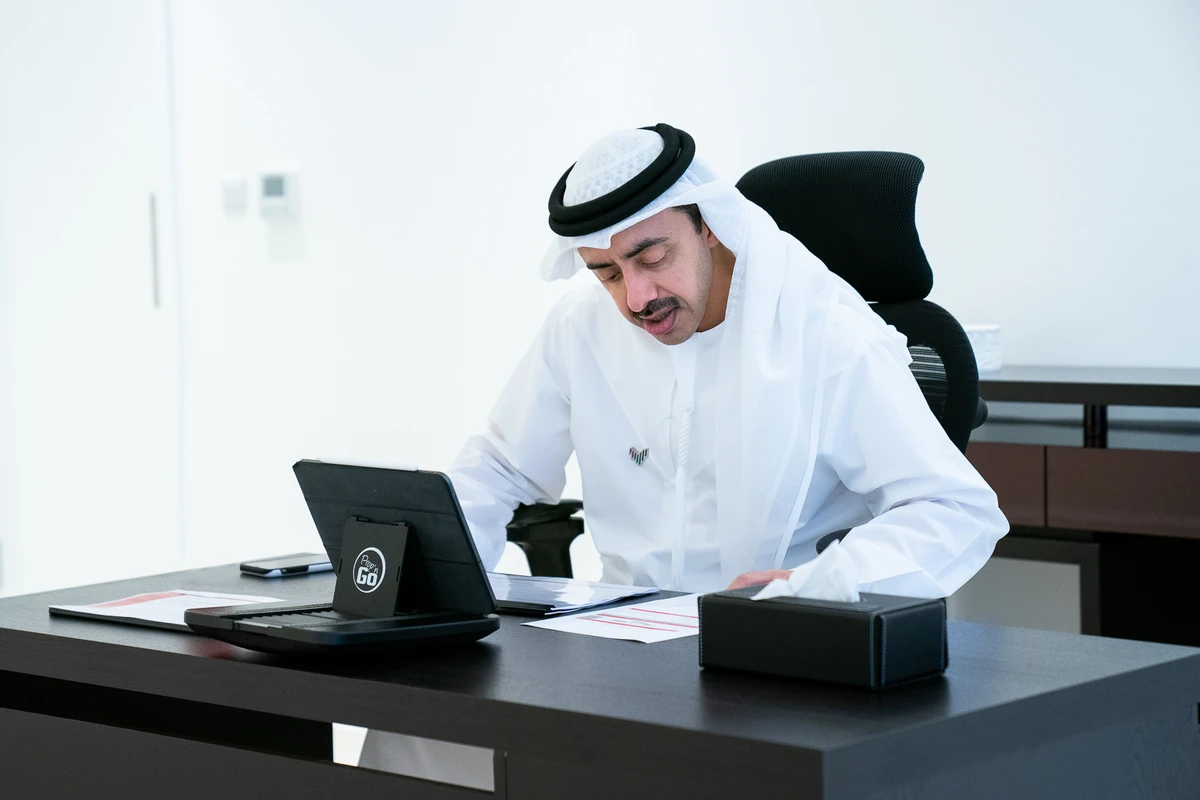 Above, Sheikh Abdullah bin Zayed Al-Nahyan, the Minister of Foreign Affairs and International Cooperation and Chairman of the Education and Human Resources Council. (WAM)