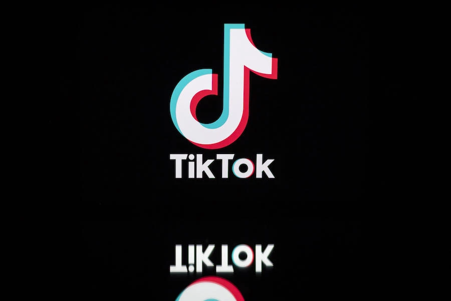 This photo taken on November 21, 2019, shows the logo of the social media video sharing app Tiktok displayed on a tablet screen in Paris. (AFP)