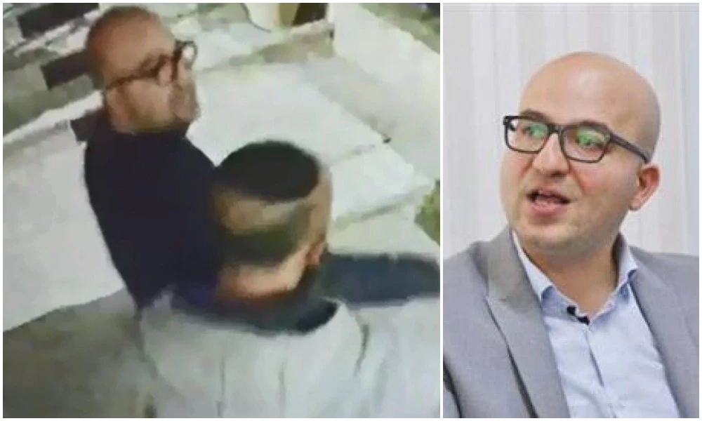 Al-Hadami, seen here being arrested on CCTV in his home, was detained on suspicion of acting on behalf of the Palestinian Authority (PA) as part of its response to the COVID-19 outbreak in East Jerusalem. (Screenshot of his arrest/During an interview/Twitter)