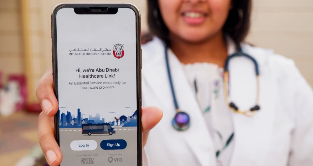 Using the new Abu Dhabi Healthcare Link app medical employees will be able to hail a 14-seat Mercedes-Benz Sprinter directly from their smartphone.