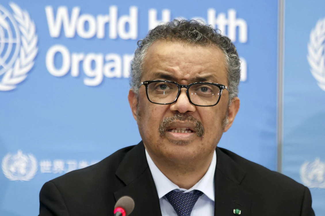 WHO director-general Tedros Adhanom Ghebreyesus spoke of the abuse — including racial slurs — he had been subjected to since the public health crisis began. (Keystone via AP)