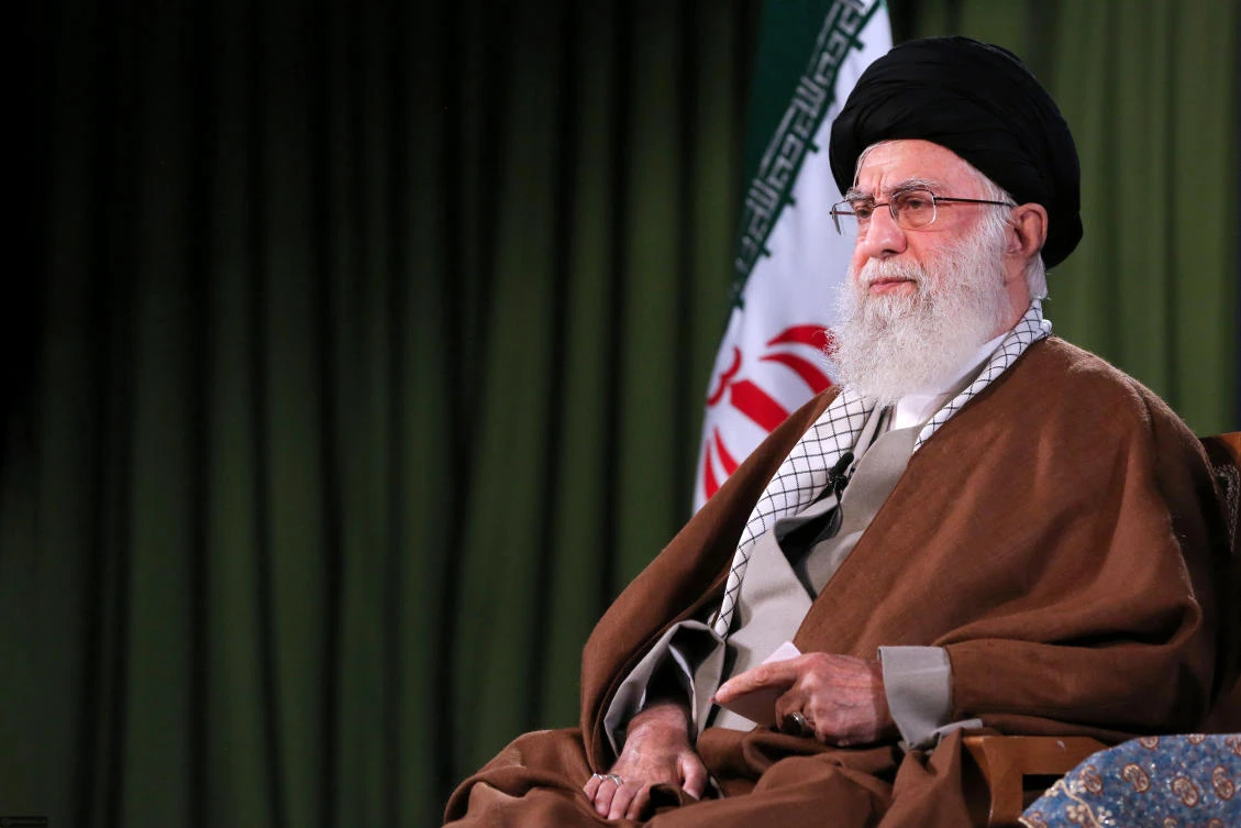 Supreme Leader Ayatollah Ali Khamenei said that in the absence of public gatherings, ‘we should create the same senses in our lonesomeness.’ (Office of the Iranian Supreme Leader via AP)