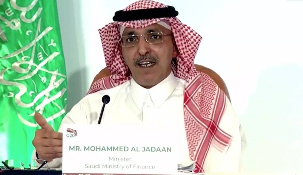 Saudi Arabia's finance minister Mohammed Al-Jadaan chaired the meeting. (Screengrab)