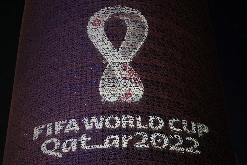 The tournament's official logo for the 2022 Qatar World Cup is seen on the Doha Tower, in Doha, Qatar, September 3, 2019. (Reuters)