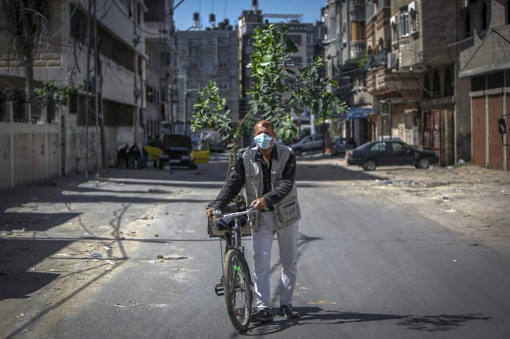 A Palestinian man wearing a protective mask due to the COVID-19 pandemic in Gaza. (File/AFP)