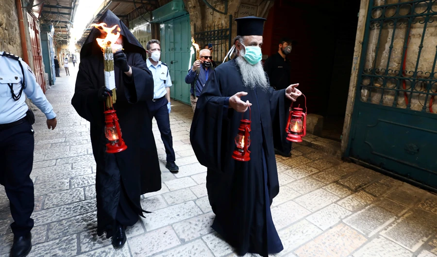 Orthodox ceremony of Holy Fire takes place in deserted Jerusalem