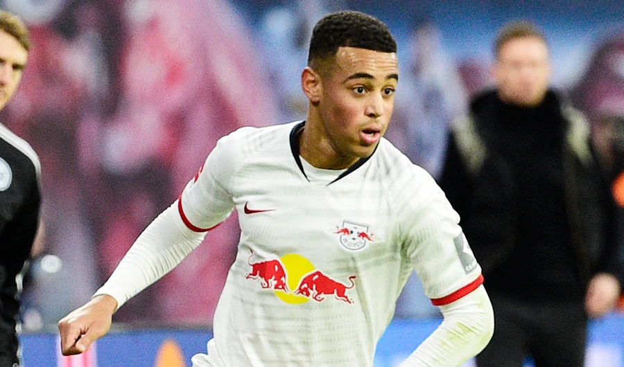 Leipzig’s Tyler Adams controls the ball during a recent German Bundesliga soccer match between RB Leipzig and FC Augsburg. (AP)